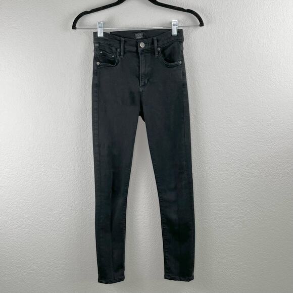 Citizens of Humanity Rocket Petite Mid Rise Skinny Black Stretch Denim Jeans 24W - Picture 13 of 14